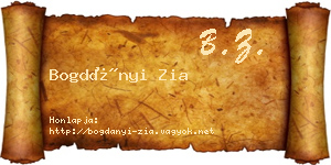Bogdányi Zia névjegykártya
